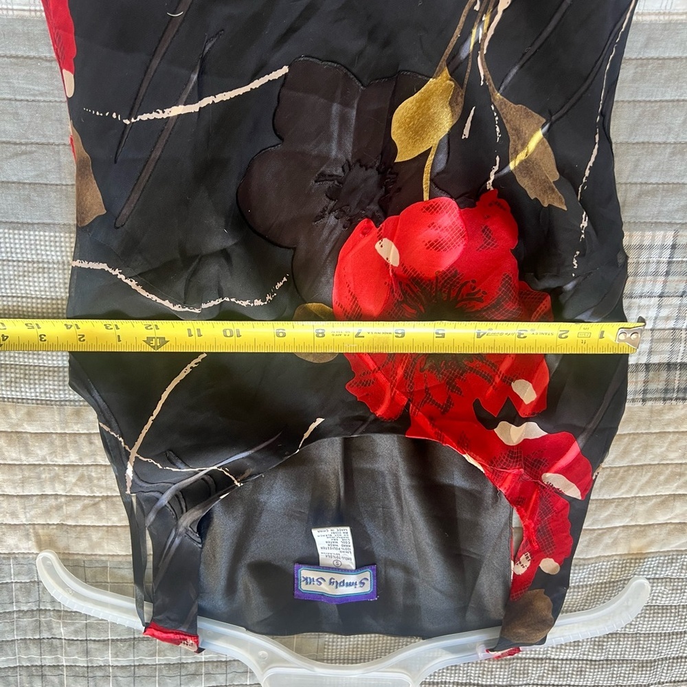 Vintage Floral Black and Red Women's Skirt S - Picture 8 of 10